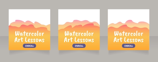 Art school education web banner design template