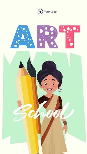 Art school portrait template design