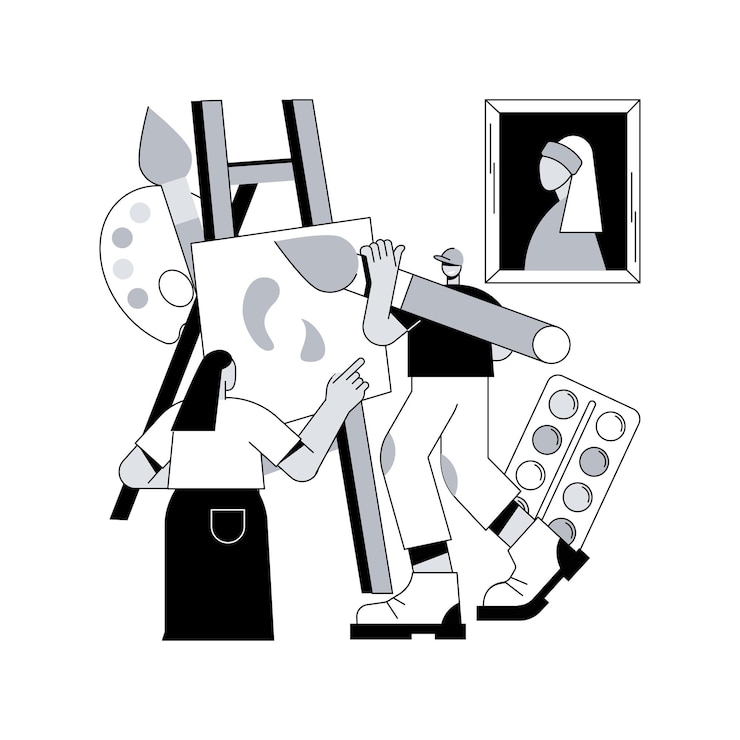 Vector art studio abstract concept vector illustration