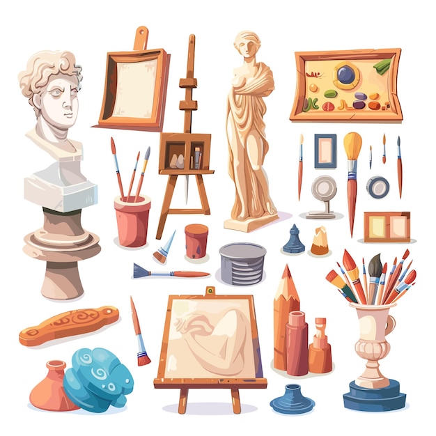 Vector art_studio_elementscartoon_painting_tools