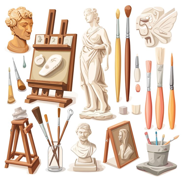 Vector art_studio_elementscartoon_painting_tools