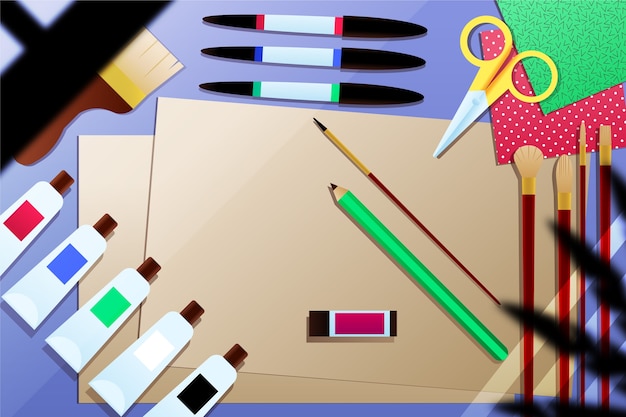 Art supplies background