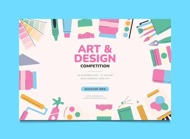 art supplies stationery frame background