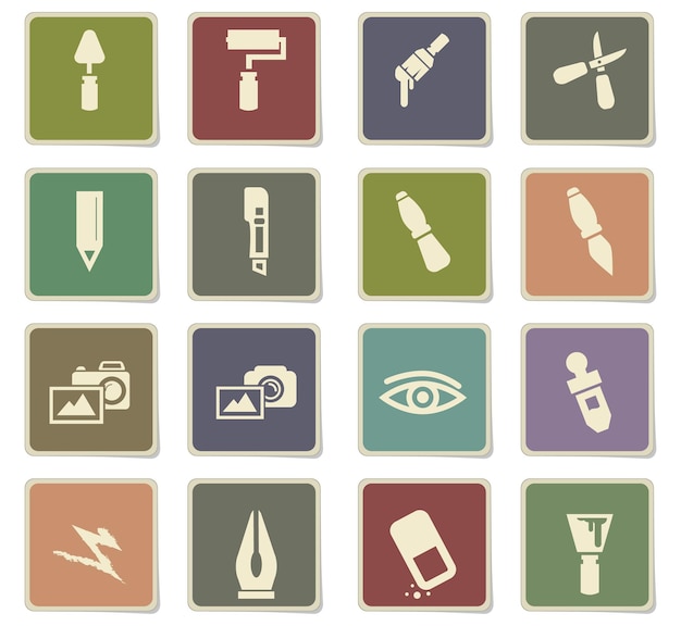 Art tools vector icons for user interface design