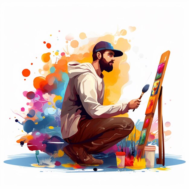 Vector art vector illustration design paint artistic creative artist drawing palette graphic bru