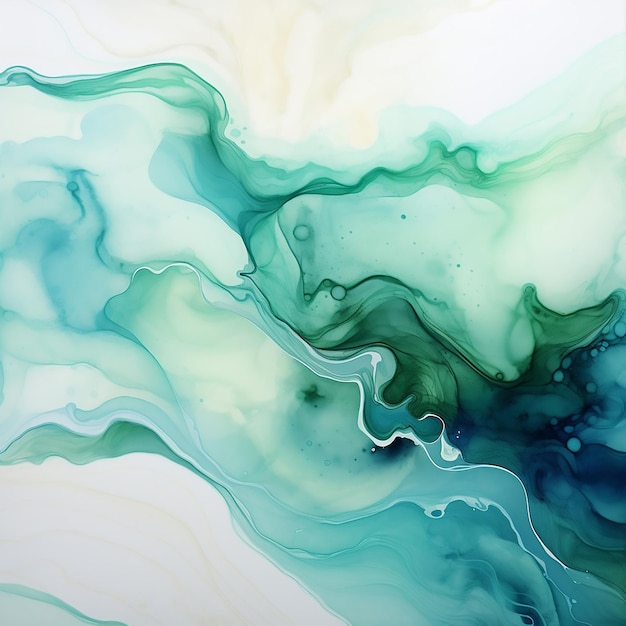 Vector art water paint ink abstract pattern texture green modern design fluid effect artistic liquid back