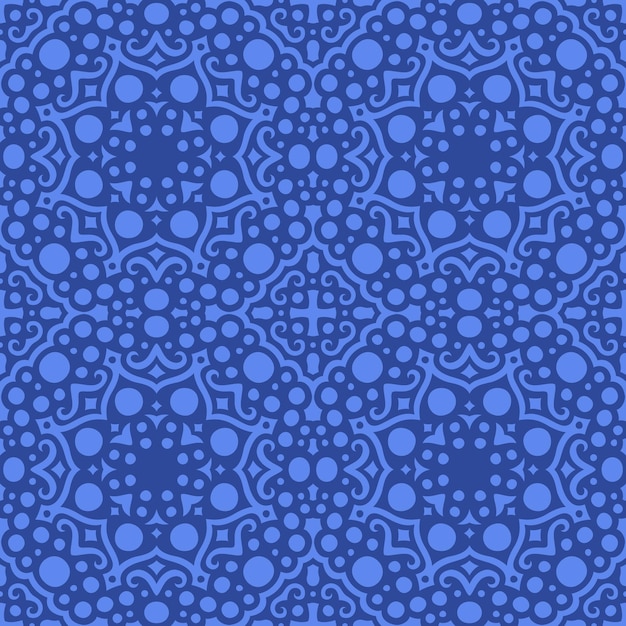 Art with abstract blue geometric tile pattern