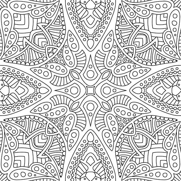Art with black and white linear seamless pattern