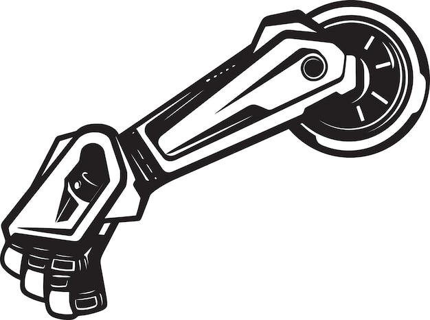 Arte vetorial sofisticada de um braço robótico para uso em projetos de engenharia robótica e automação
