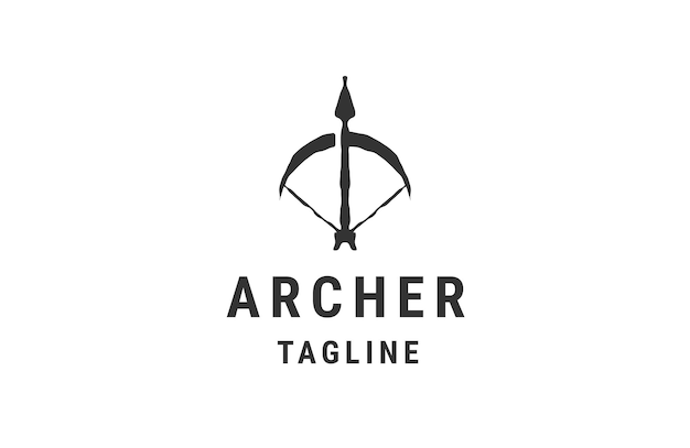 Artemis archer logo icon design template flat vector