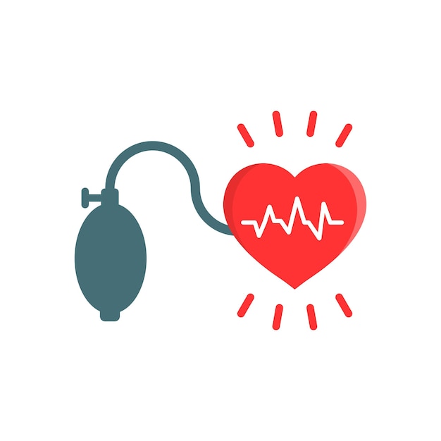 Arterial blood pressure icon in flat style heartbeat monitor vector illustration on isolated background pulse diagnosis sign business concept