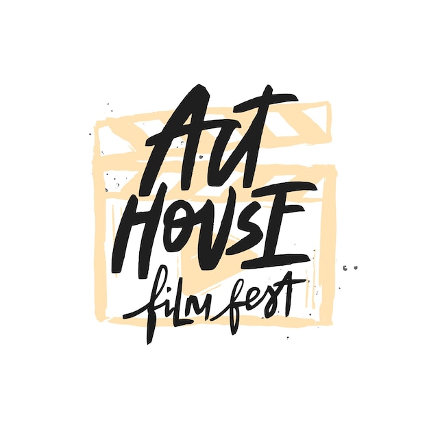 Arthouse film fest vector brush calligraphy