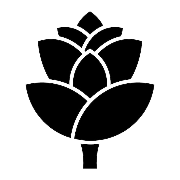 Artichoke Glyph Solid Zwarte illustratie