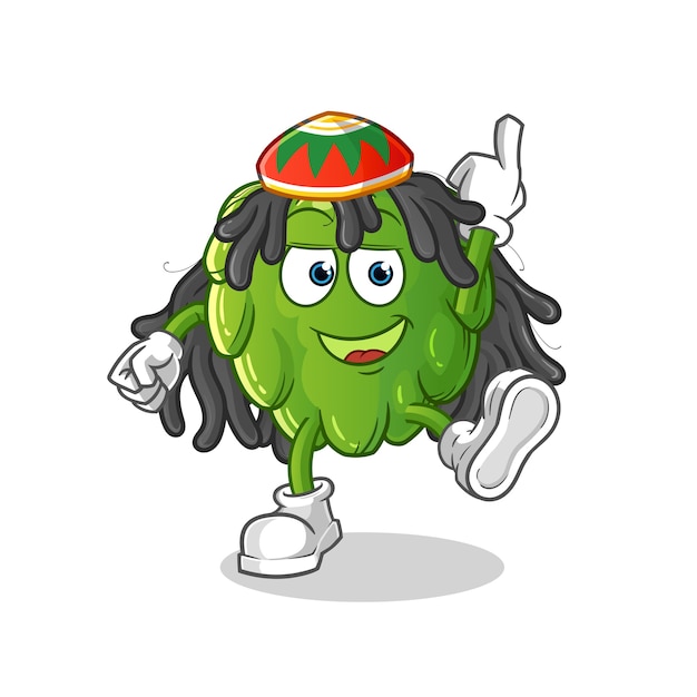 Artichoke reggae boy cartoon. cartoon mascot