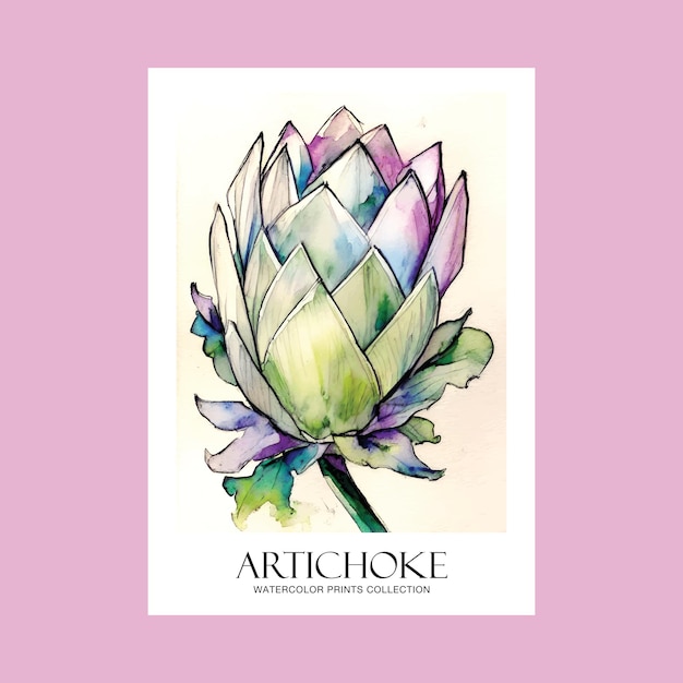 Artichoke Watercolor Artistic Painting