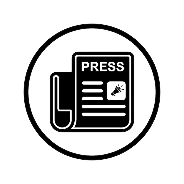 Article newspaper press release icon black vector