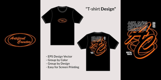 Искусственный создатель типа Streetwear Theme Design Vector Style for T shirt Hoodie Merchandise