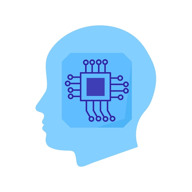 Икона искусственного интеллекта клипарт аватара логотип изолированная векторная иллюстрация