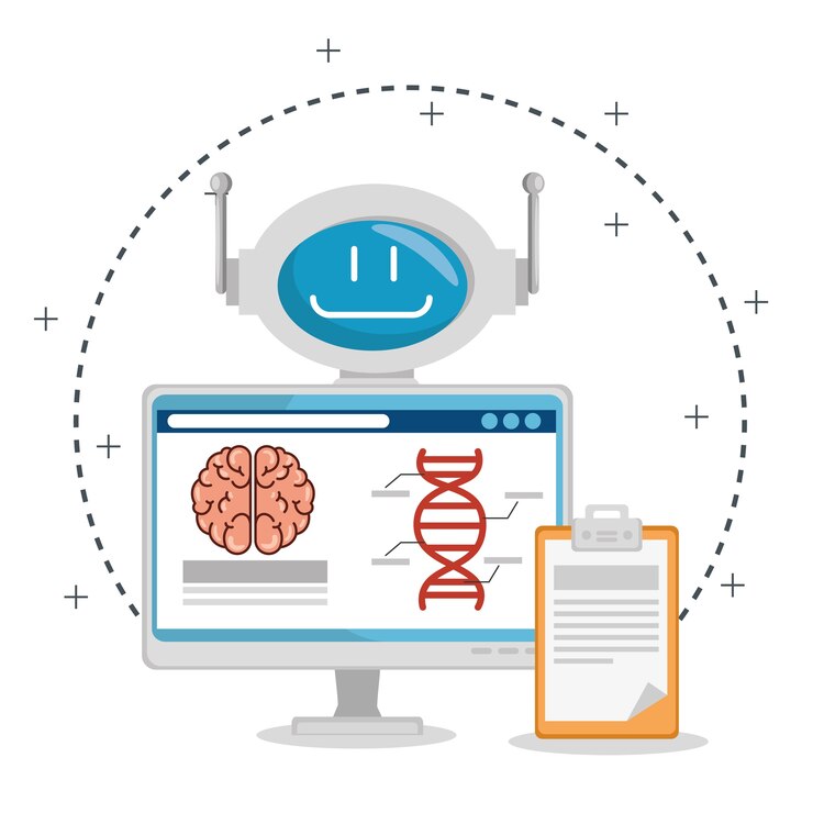 Vector artificial inteligence technology set icons