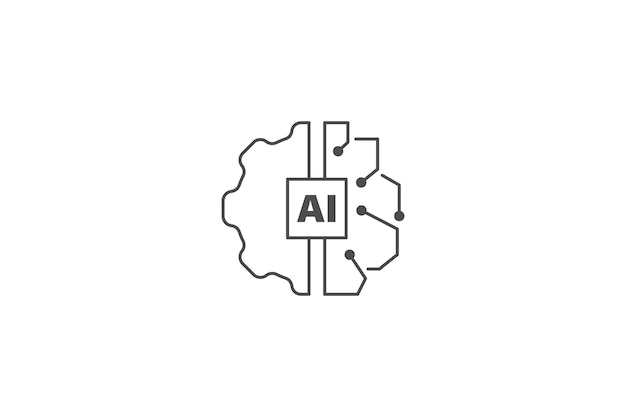 인공 지능 AI 아이콘 벡터 디자인