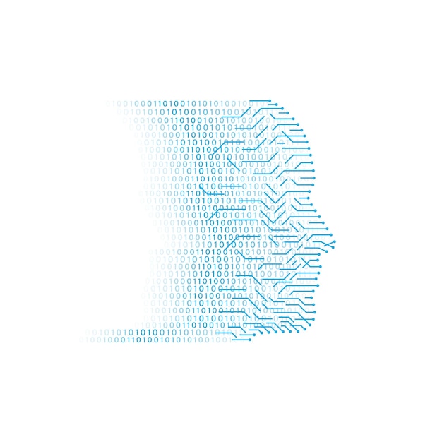 Значок вектора искусственного интеллекта в плоском стиле значок больших данных искусственного интеллекта значок больших данных человека киберданные векторная графика eps 10