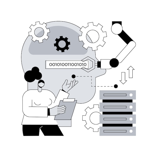 人工知能の抽象的な概念のベクトル図