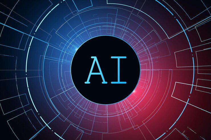 Vector artificial intelligence ai chipset on circuit board futuristic technology concept
