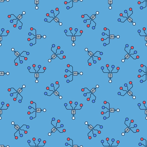 artificial intelligence ai generation vector colored seamless pattern