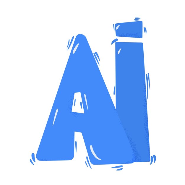 人工知能 AI 手描きベクトルアイコン