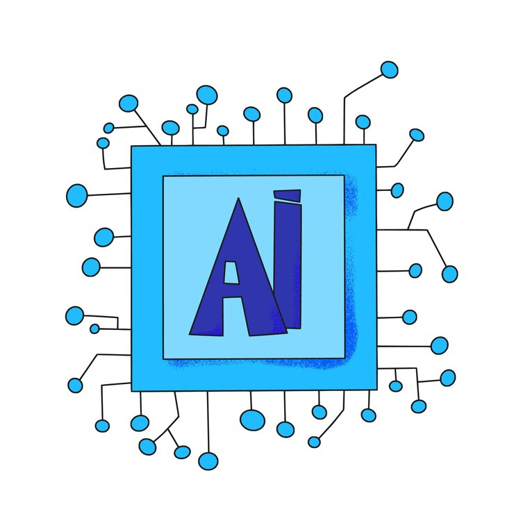 Vector artificial intelligence ai hand drawn vector icon