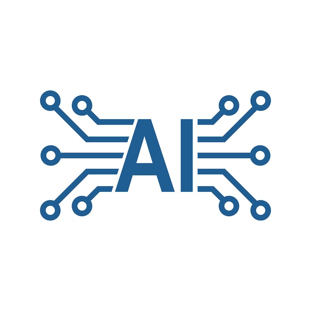 Vettore intelligenza artificiale ai logo icon vector flat design