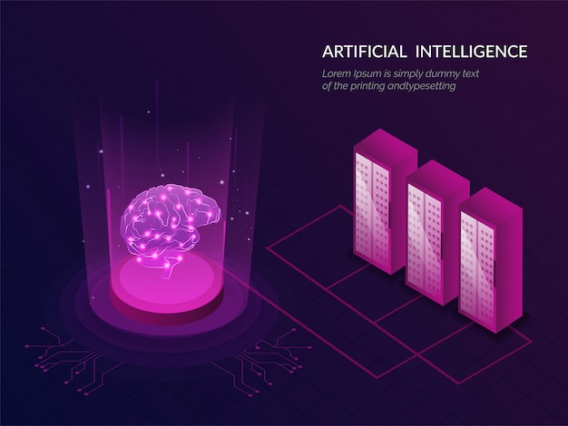 Vector artificial intelligence (ai) responsive web template.