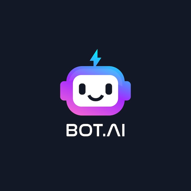 Вектор Искусственный интеллект ai robot chat bot logo vector template