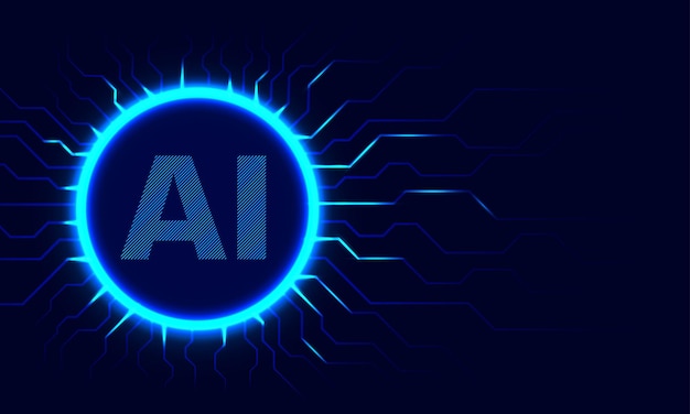 Artificial intelligence AI with circuit Abstract technology background