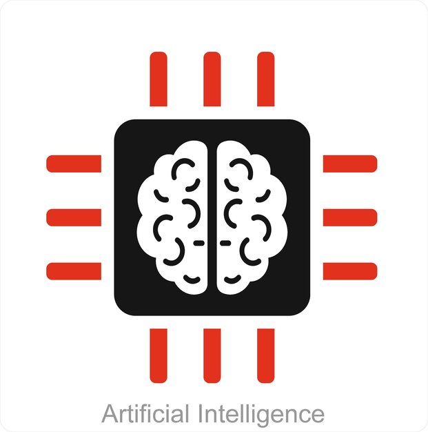 Artificial Intelligence and artifical icon concept