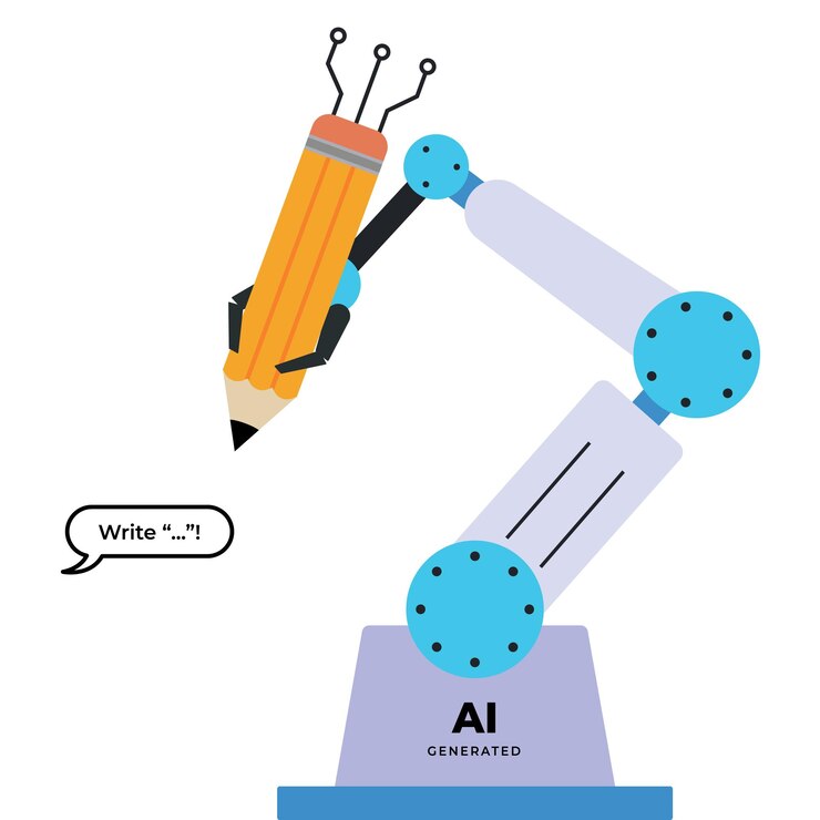 Vector artificial intelligence or artificial ai for copywriting profession concept