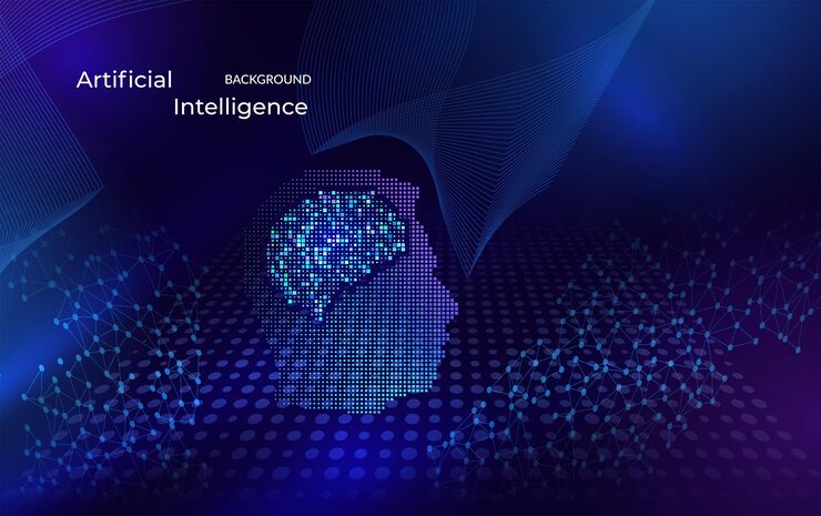 Vector artificial intelligence background abstract neural network flow with glowing data lines and particles futuristic machine learning deep neural system and digital technology concept vector