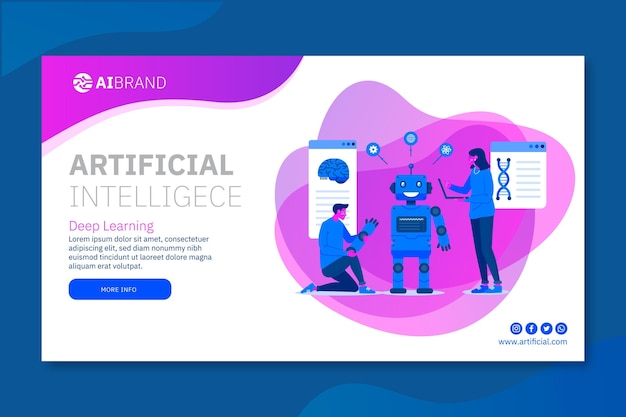 Vettore modello di banner di intelligenza artificiale