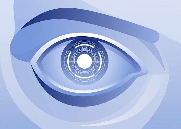 Vettore intelligenza artificiale, occhi azzurri