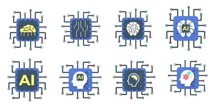 Vector artificial intelligence and brain chip concept