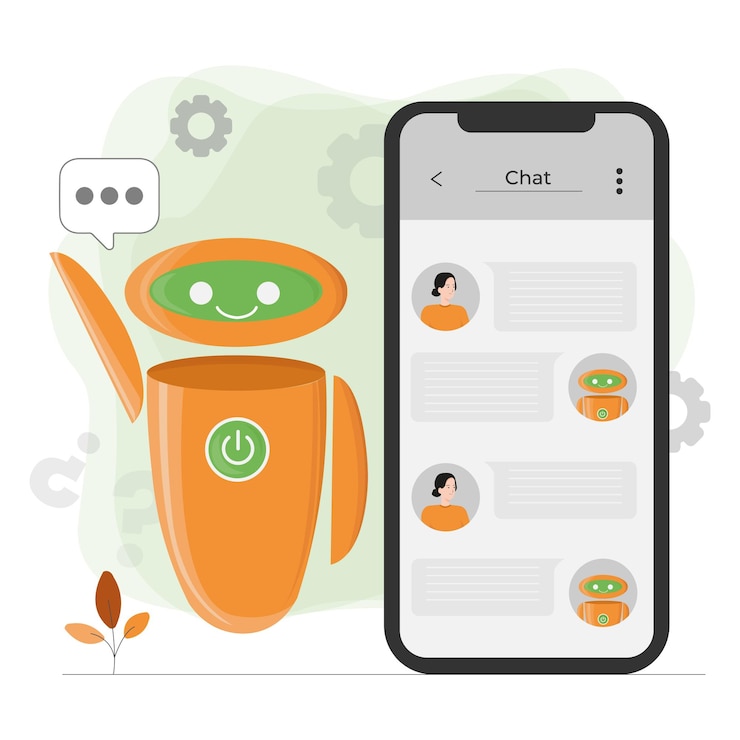 Vector artificial intelligence chatbot artificial intelligence chat cell phone animation 4k