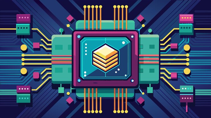Vector artificial intelligence chip vector graphics illustration eps source file format lossless scaling ic