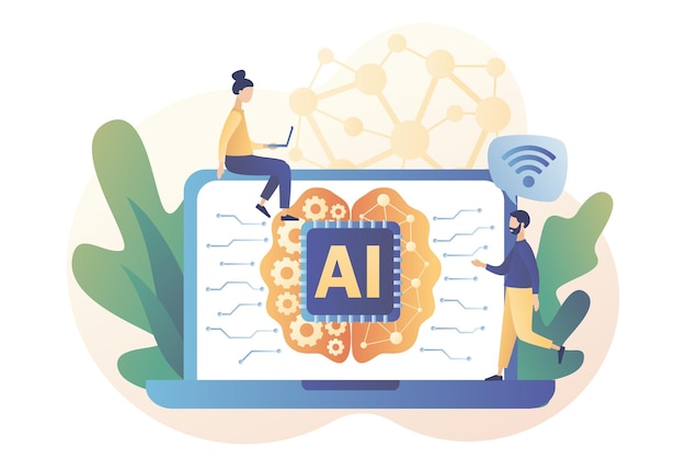 人工知能の概念AI機械学習分析情報デジタル脳