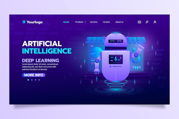 Artificial intelligence concept landing page