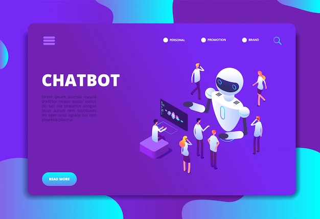 Artificial intelligence conversation future technology landing page