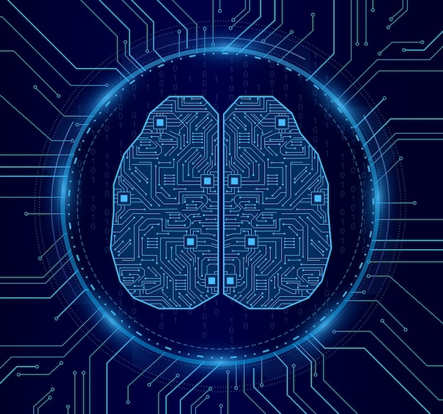 Intelligenza artificiale. il cervello digitale, la scheda elettronica nella tecnologia sembrano un concetto futuristico