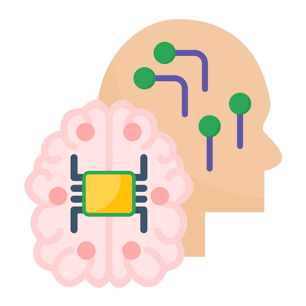 Vettore illustrazione piatta di intelligenza artificiale