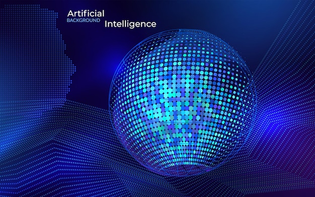 Artificial Intelligence Flow Background with Glowing Dots Lines and Particle Motion Futuristic AI Science and Digital Technology Visualization Concept Vector