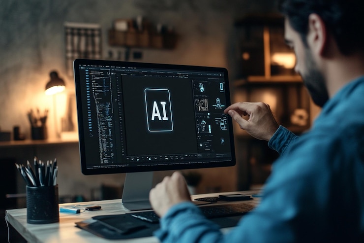 Vector artificial intelligence futuristic innovation connection horizontal intelligence photography