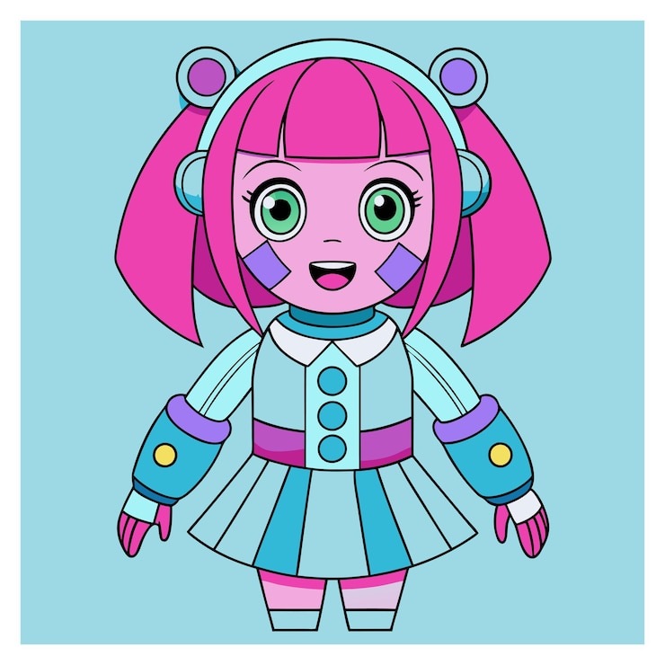 Vector 인공지능 소녀 터 그래픽 디자인